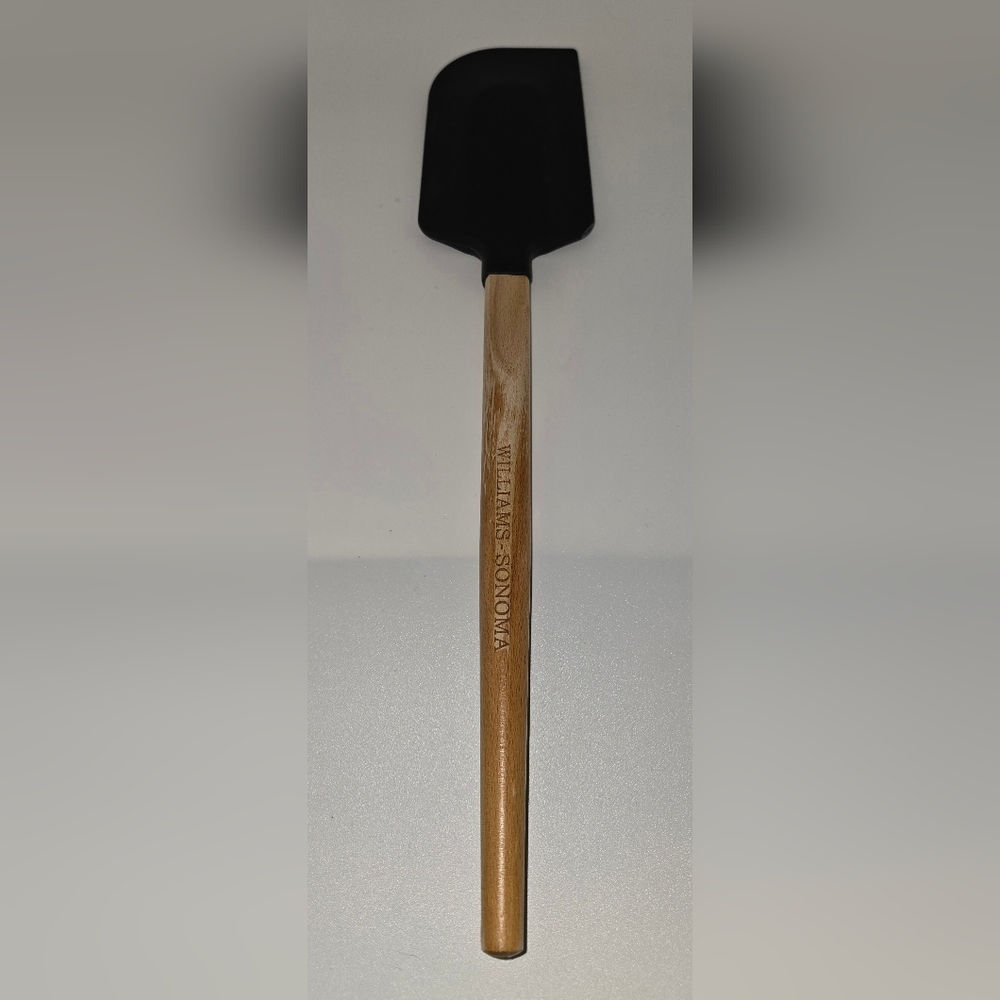 Williams Sonoma 13" Silicone Spatula Gray Wooden Handle Large Scraper Utensil